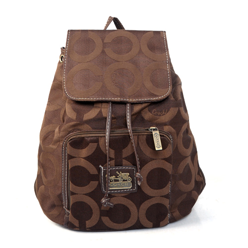 Coach Classic In Signature Medium Coffee Backpacks EJB - Click Image to Close